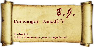 Bervanger Január névjegykártya